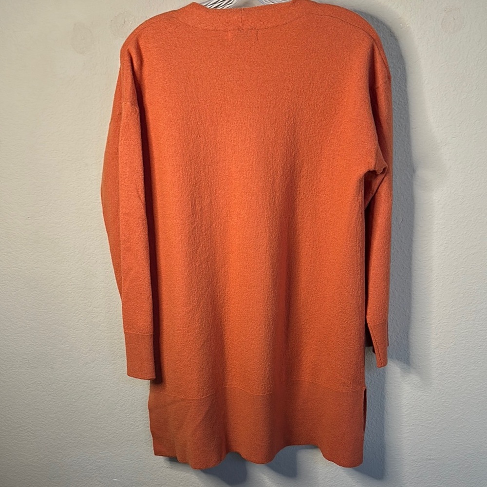 Masai Sz Small Orange Cardigan Wool Sweater - Picture 4 of 5